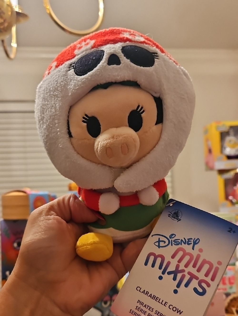 Disney Mini Mixits Clarabelle Cow Plush - Red, White, Green, Yellow